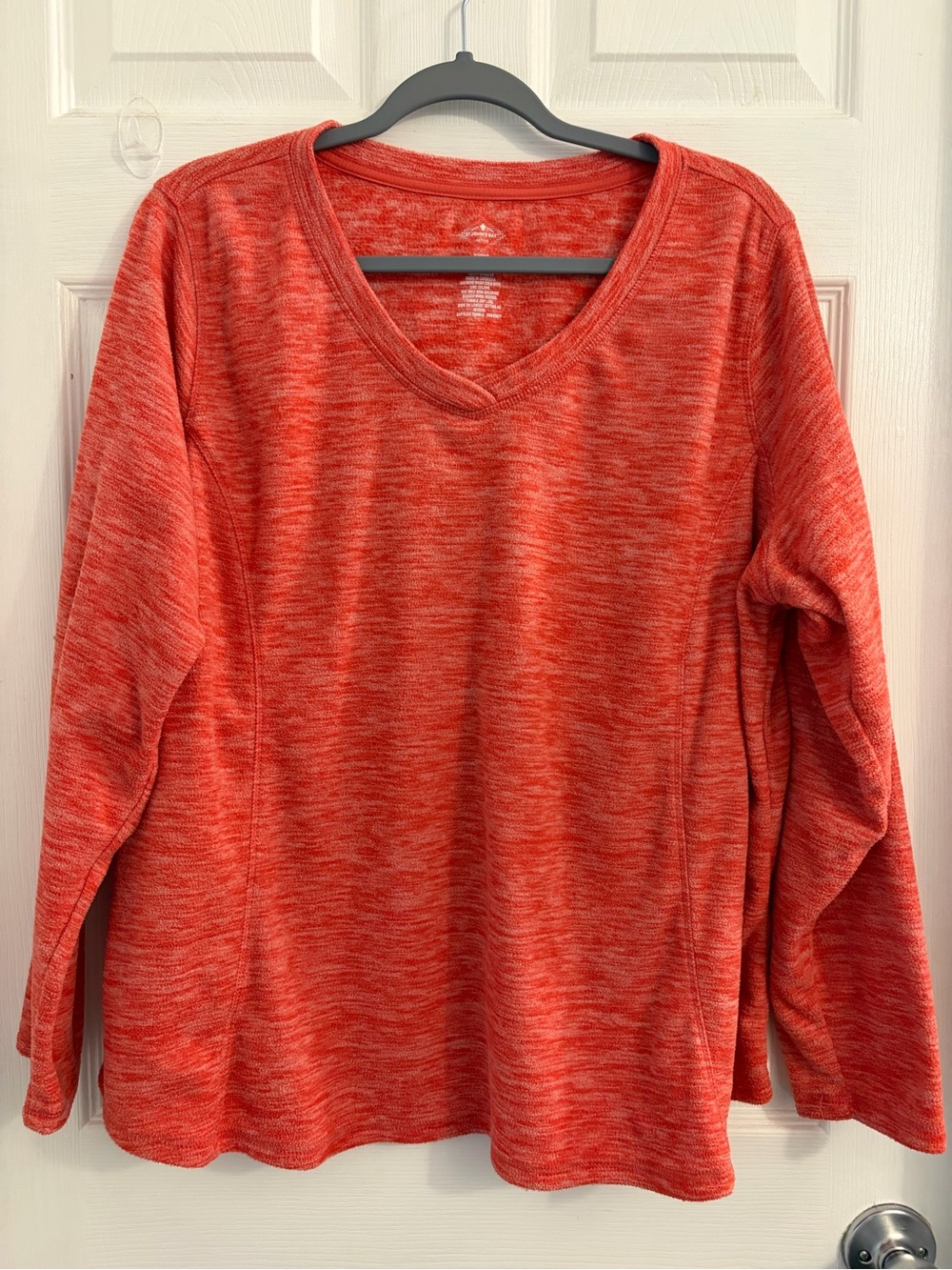 St. John's Bay V-Neck Long Sleeve Pullover - Red Heather size 1X $10